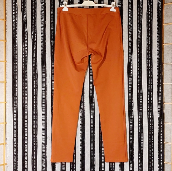 Pinque burnt orange side zip straight leg dress  pants, US12, NWOT - Picture 2 of 5